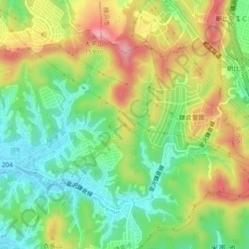 Mapa topográfico Walnut Mountain, altitud, relieve