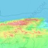 Mapa topográfico Altos Mirandinos, altitud, relieve