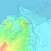 Mapa topográfico Barranquilla, altitud, relieve