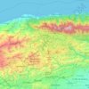 Mapa topográfico Caracas, altitud, relieve