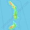 Mapa topográfico Isla de Monteagudo, altitud, relieve