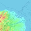 Mapa topográfico Gracias a Dios, altitud, relieve