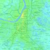 Mapa topográfico Calcuta, altitud, relieve