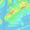 Mapa topográfico Brooklyn, altitud, relieve
