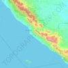 Mapa topográfico Provincia de Bengkulu, altitud, relieve