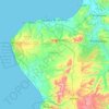 Mapa topográfico Montecristi, altitud, relieve