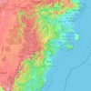 Mapa topográfico Shoalhaven City Council, altitud, relieve