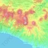 Mapa topográfico Garut, altitud, relieve