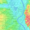 Mapa topográfico Burdeos, altitud, relieve
