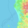 Mapa topográfico Lebu, altitud, relieve