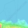 Mapa topográfico Yakarta, altitud, relieve