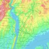 Mapa topográfico Westchester County, altitud, relieve
