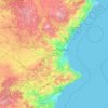 Mapa topográfico Comunidad Valenciana, altitud, relieve
