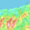 Mapa topográfico Alfoz de Lloredo, altitud, relieve