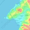 Mapa topográfico Bahía de Banderas, altitud, relieve