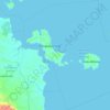 Mapa topográfico Kepulauan Bangka Belitung, altitud, relieve