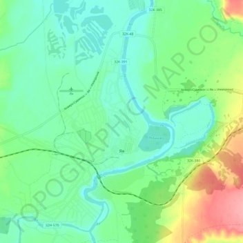 Mapa topográfico Яя, altitud, relieve