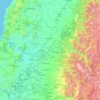 Mapa topográfico Región de Ñuble, altitud, relieve