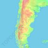 Mapa topográfico Patagonia, altitud, relieve
