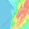 Mapa topográfico Adelaida, altitud, relieve
