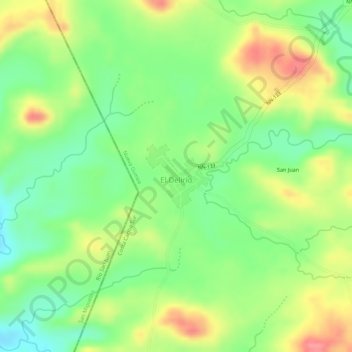 Mapa topográfico El Delirio, altitud, relieve