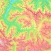 Mapa topográfico Valle de Arán, altitud, relieve