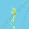 Mapa topográfico Kabupaten Kepulauan Talaud, altitud, relieve