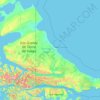 Mapa topográfico Tierra del Fuego, altitud, relieve