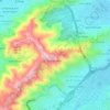 Mapa topográfico Área Verde Arborea Larga Protegida de Caracas, altitud, relieve