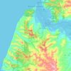 Mapa topográfico Bahía de Caráquez, altitud, relieve