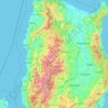 Mapa topográfico Región Administrativa de La Cordillera, altitud, relieve