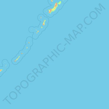 Mapa topográfico Islas Kuriles, altitud, relieve