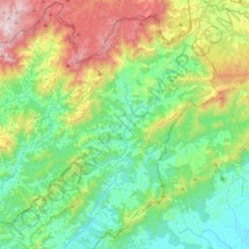 Mapa topográfico Monteiro Lobato, altitud, relieve