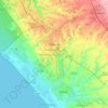 Mapa topográfico Pomezia, altitud, relieve