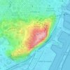 Mapa topográfico el Poble-sec, altitud, relieve