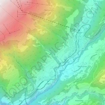 Mapa topográfico Lax, altitud, relieve