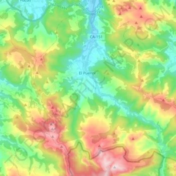 Mapa topográfico Guriezo, altitud, relieve