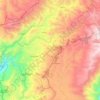 Mapa topográfico Área de Bosque y Vegetación Protectora de la Subcuenca Alta del río León y Microcuencas de los ríos San Felipe de Oña y Shincata, altitud, relieve