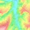 Mapa topográfico Bajmut, altitud, relieve