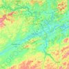 Mapa topográfico Três Rios, altitud, relieve