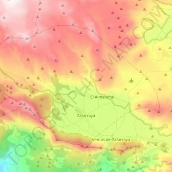 Mapa topográfico Zafarraya, altitud, relieve