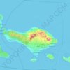 Mapa topográfico Bali, altitud, relieve