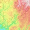 Mapa topográfico La Corrèze, altitud, relieve