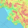 Mapa topográfico Salerno, altitud, relieve