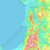 Mapa topográfico Coronel, altitud, relieve