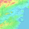 Mapa topográfico La Vega Baja del Segura, altitud, relieve