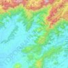 Mapa topográfico Cachoeiras de Macacu, altitud, relieve