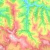 Mapa topográfico Luena, altitud, relieve