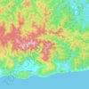 Mapa topográfico Imías, altitud, relieve