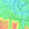 Mapa topográfico Basilea, altitud, relieve